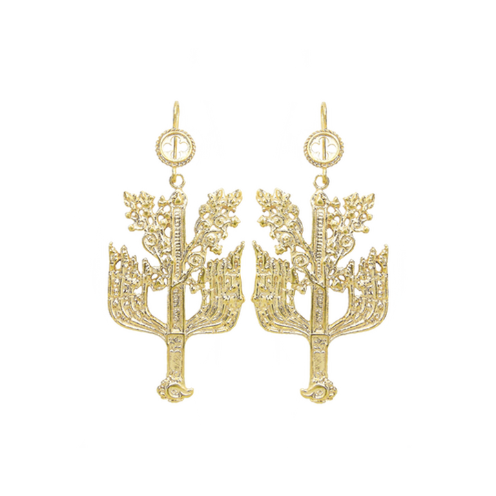 Albero Aquila Orecchini con placcatura in Oro 24Kt