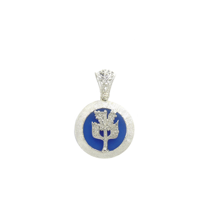 Albero Aquila Ciondolo Agata blu satinato