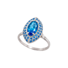 Paris Essentiel Anello Navet Doppia Fila Azzurro