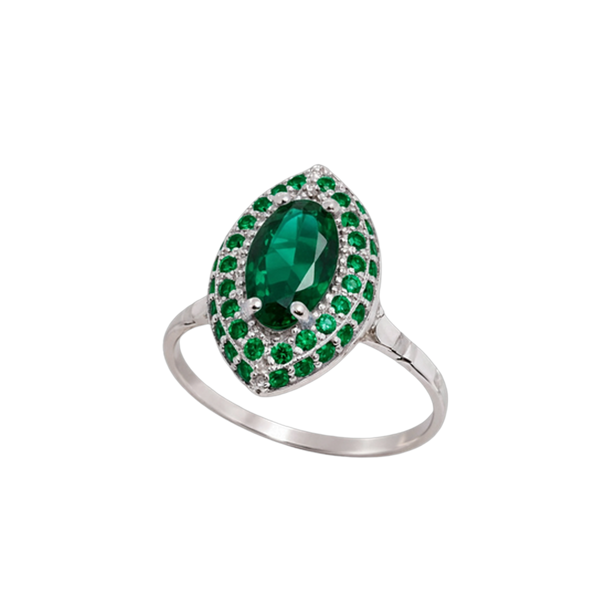 Paris Essentiel Anello Navet Doppia Fila Verde
