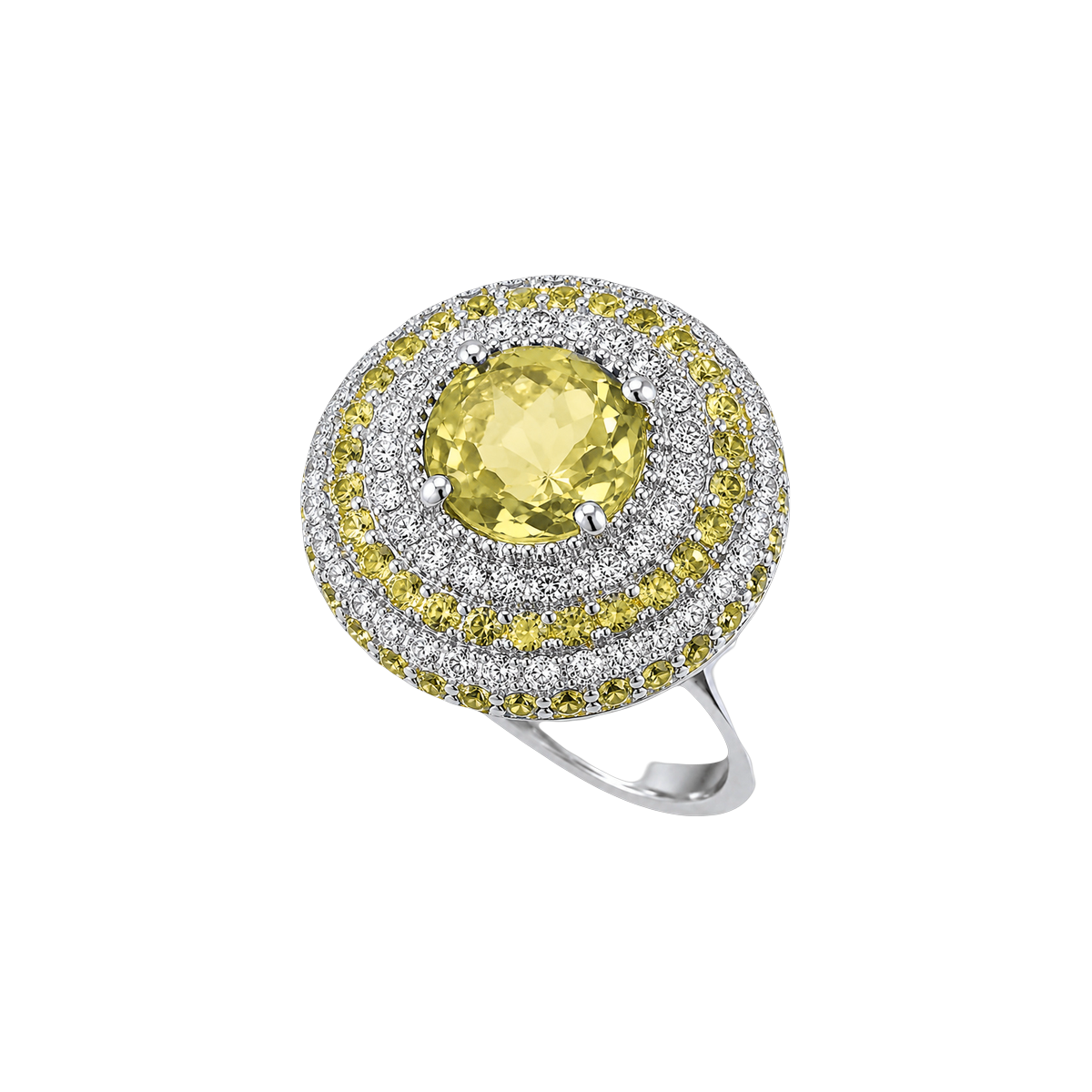 Paris Anello Tondo Doppia Fila Giallo