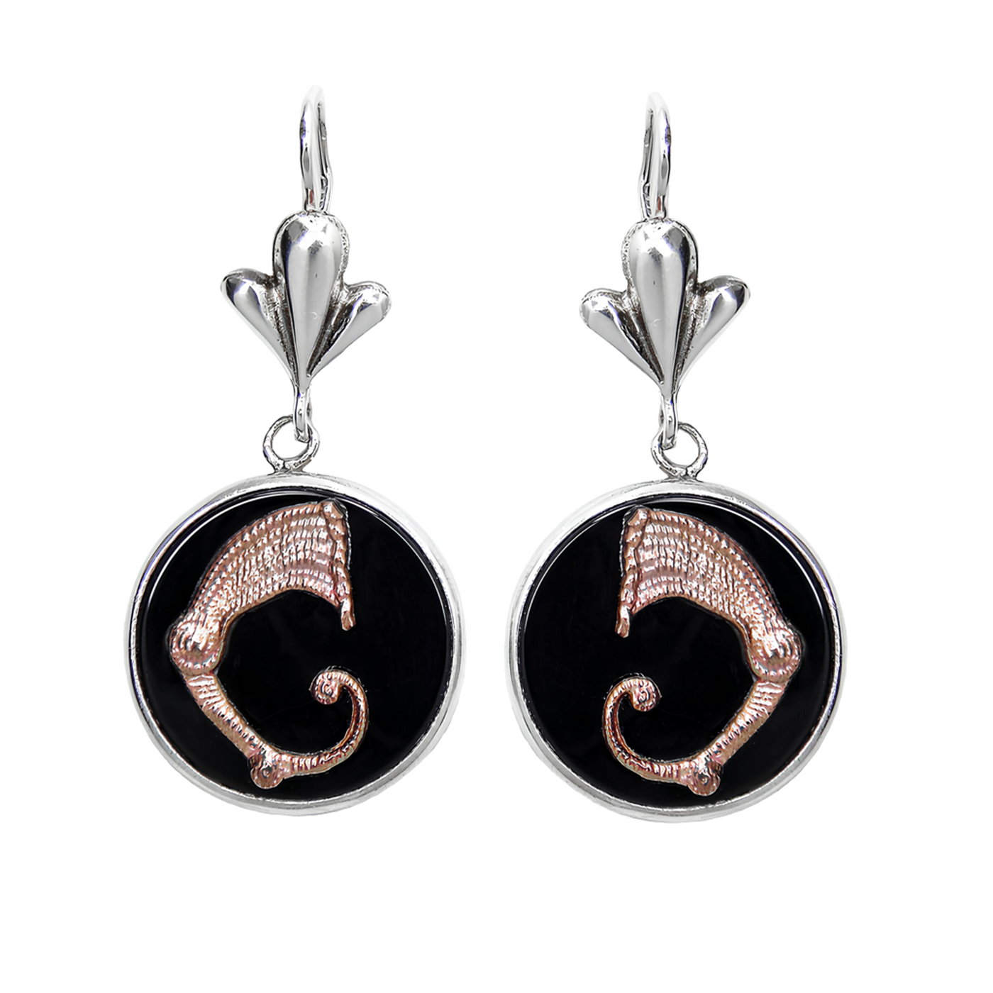 Drago Orecchini Onice e Doratura Rosè