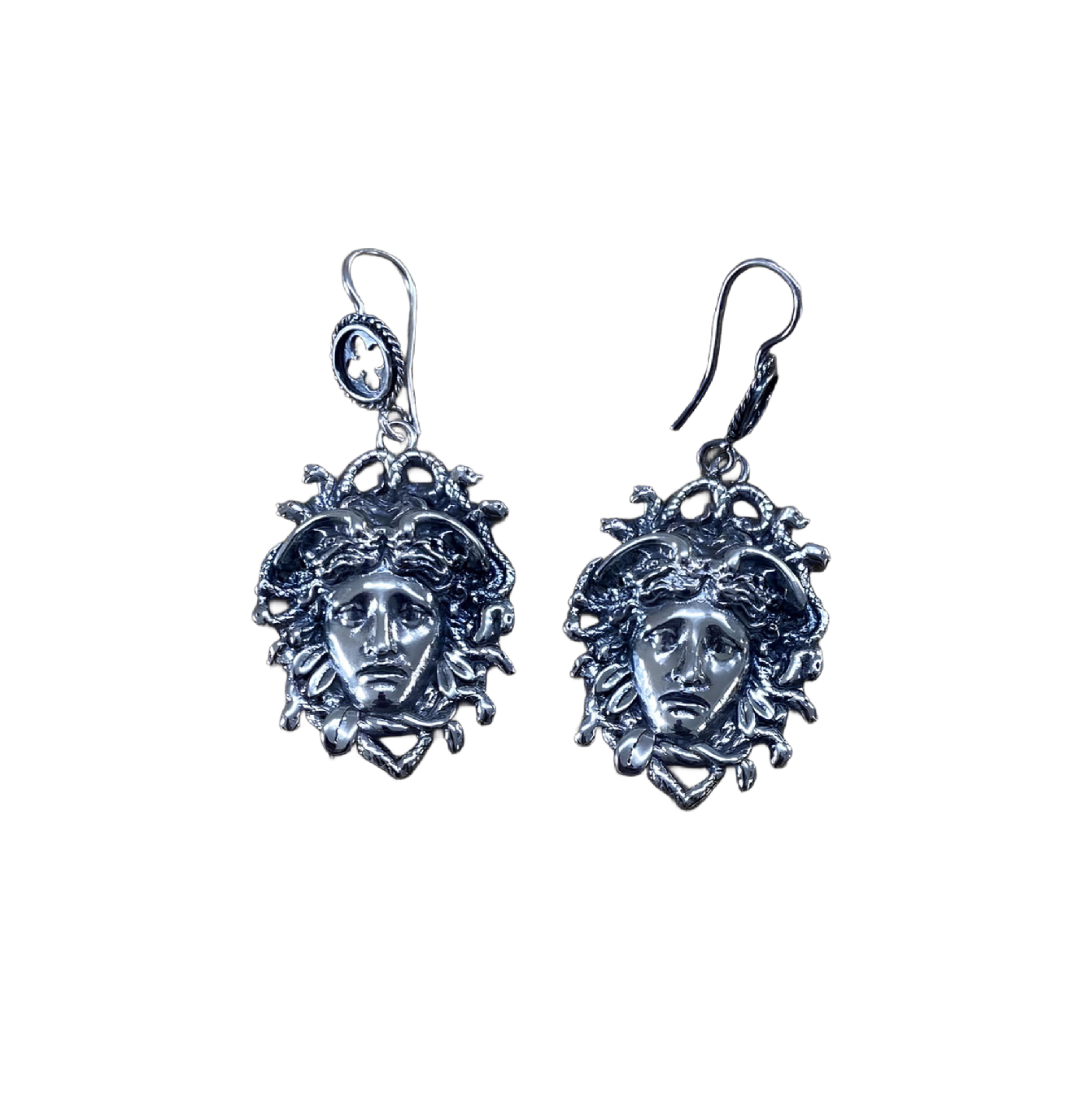 Medusa orecchini in argento 925 imbrunito