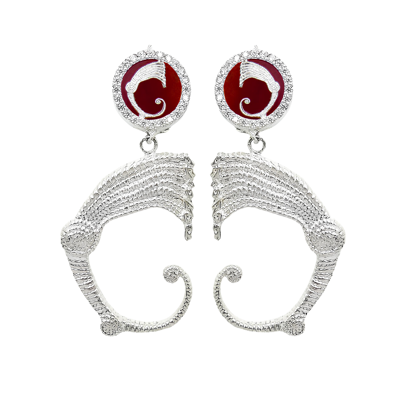 Drago Orecchini Doppi Corniola e Zirconi