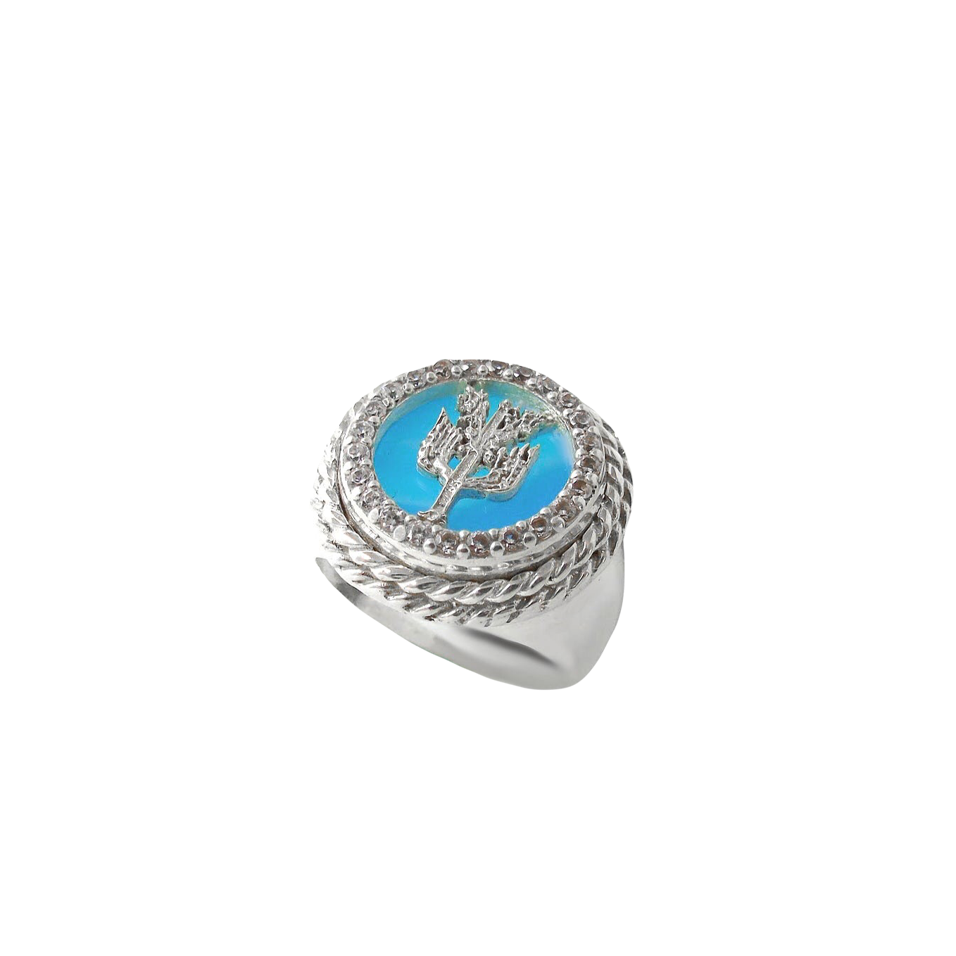 Anello Regalis Agata blu e Zirconi