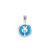 Albero Aquila Ciondolo Agata blu e Zirconi