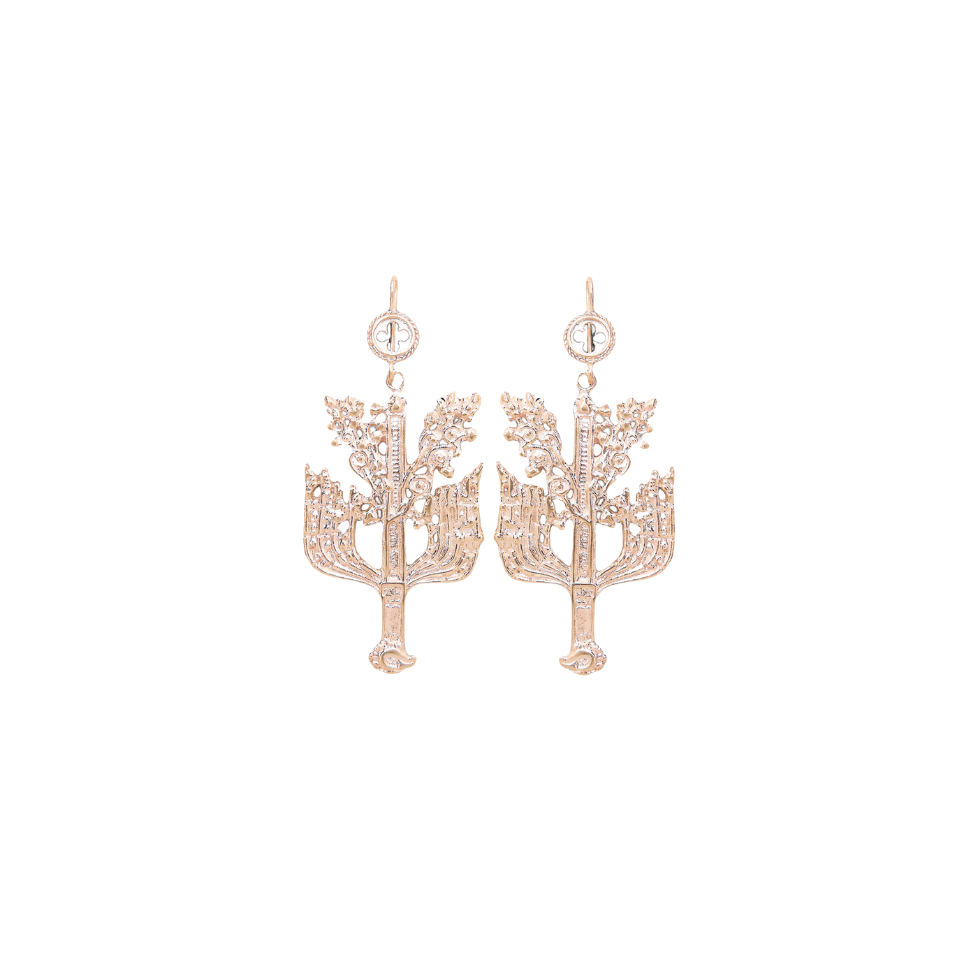 Orecchini Albero Aquila - Argento placcato in oro rosè