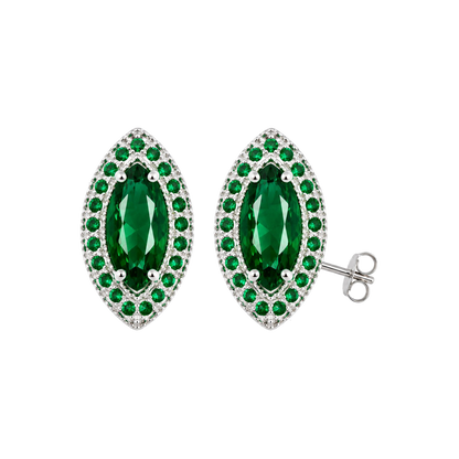 Paris Essentiel Orecchini Navet Doppia Fila Verde