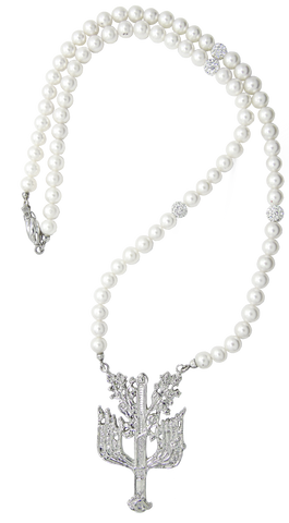 Albero Aquila Collana Perle e Sfere di Zirconi - A86