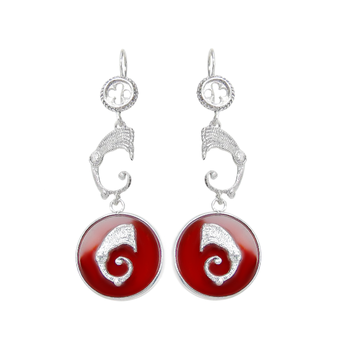 Drago Orecchini Corniola e Rosone