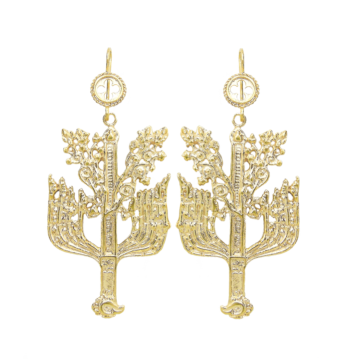 Albero Aquila Orecchini con placcatura in Oro 24Kt