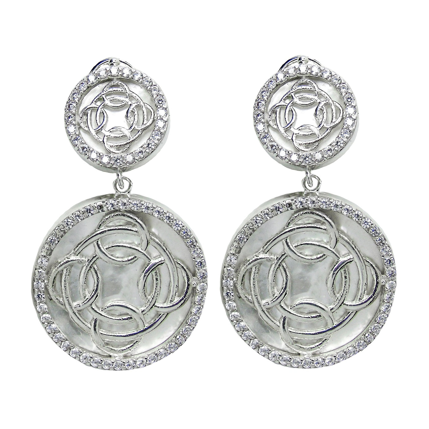 Cocchio Orecchini Doppi Madreperla e Zirconi