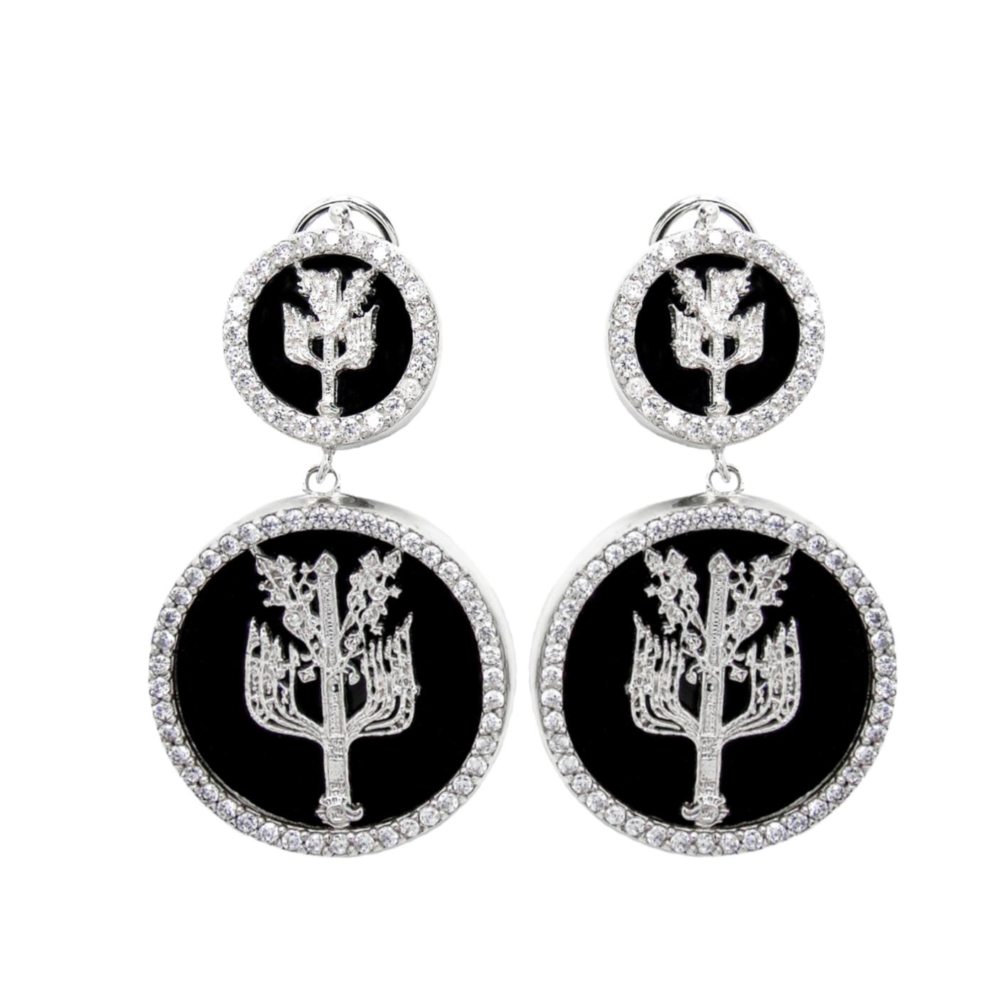 Albero Aquila Orecchini Doppi Onice Zirconi