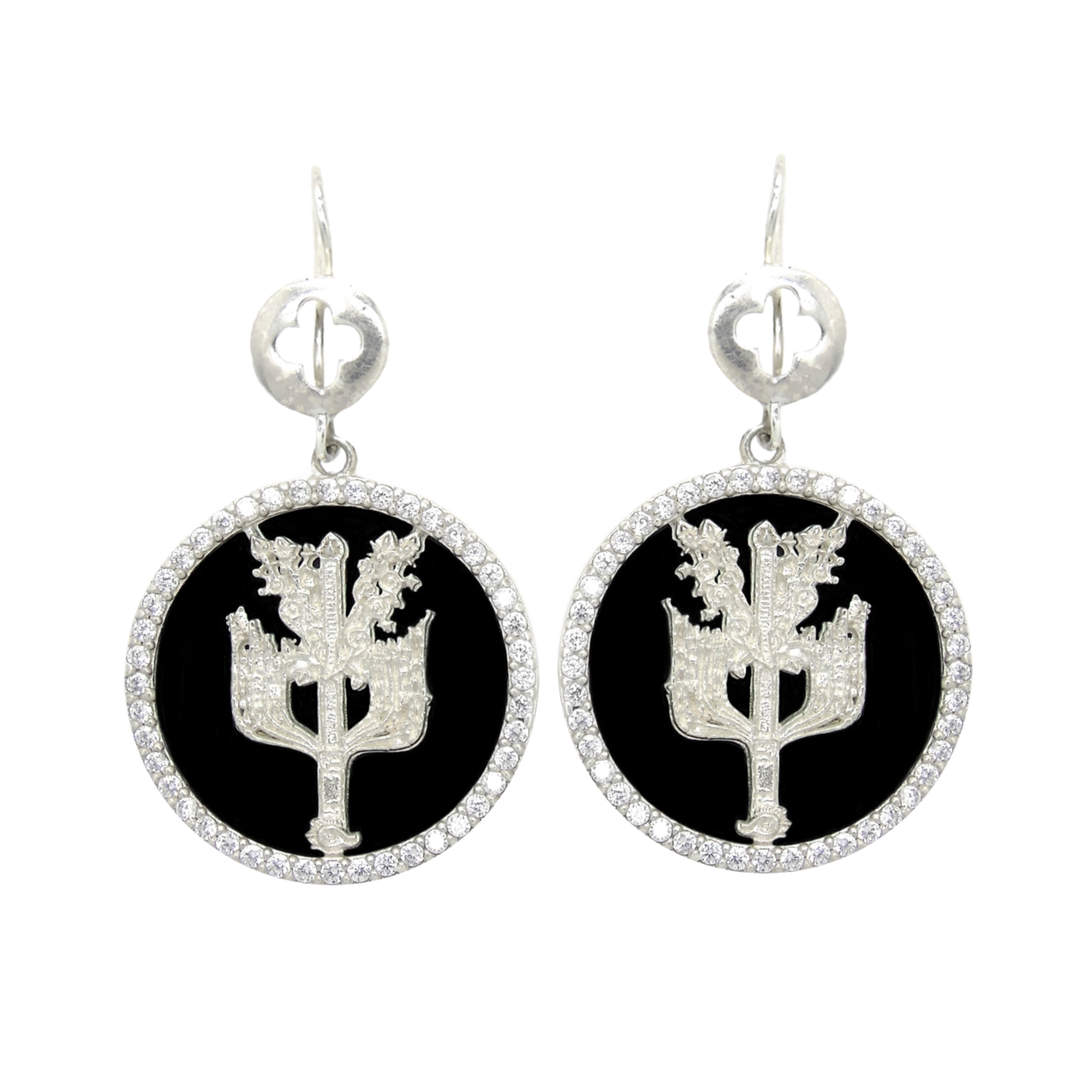 Albero Aquila Orecchini Onice e Zirconi rosone