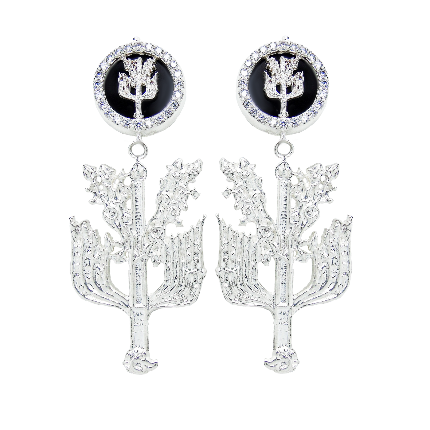 Albero Aquila Orecchini Doppi onice e zirconi e Pietre Centrali