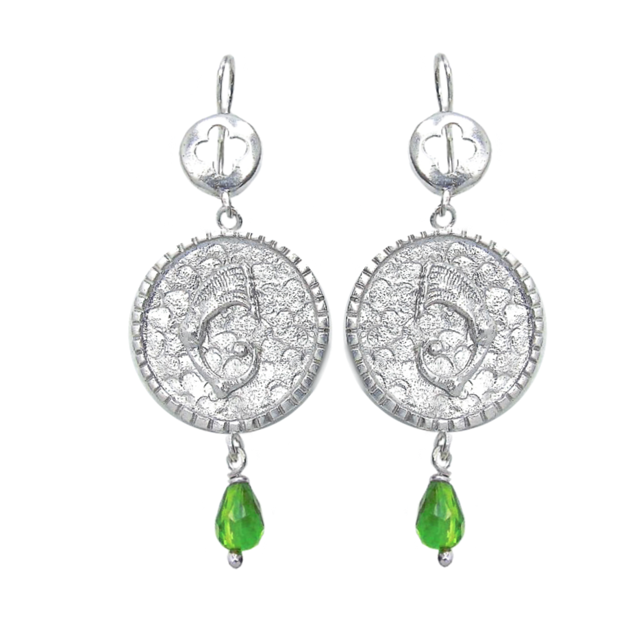 Drago Orecchini Rotondi con Tormalina