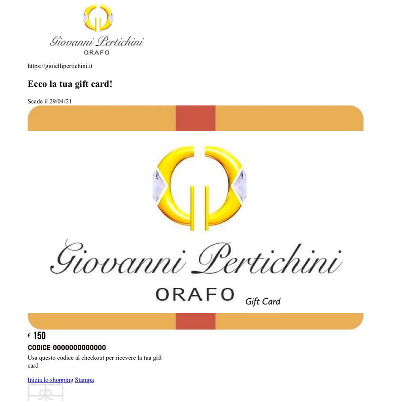 Gift Card Pertichini Gioielli